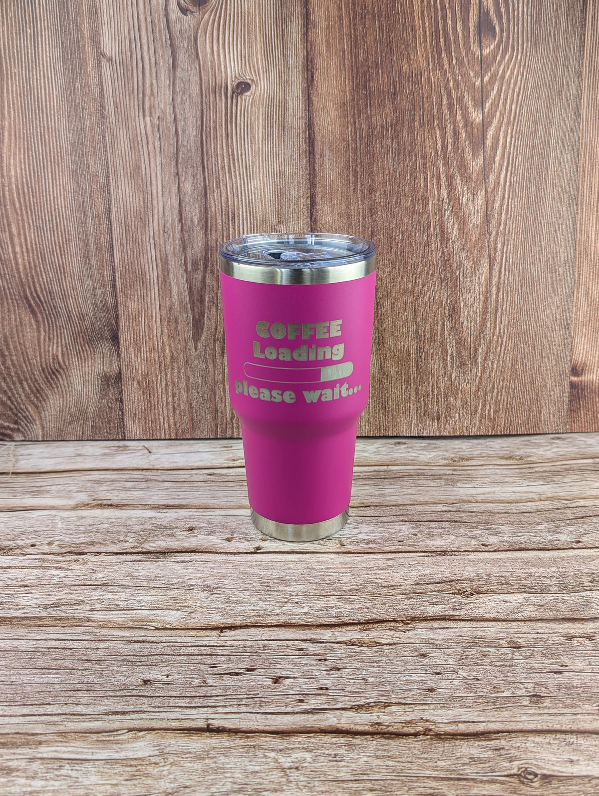 Coffee Loading please wait 30oz Dark Pink Tumbler - A & C Creative Concoctions