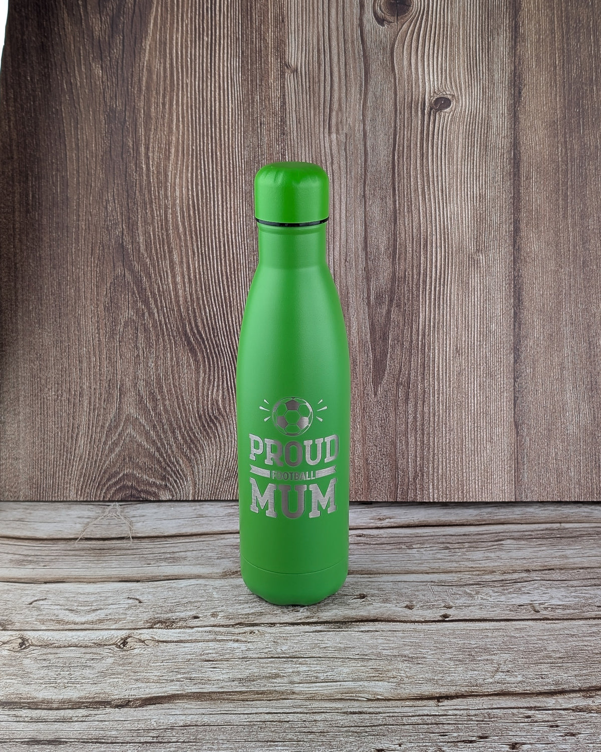 500ml Green Bottle Proud Football Mum - A & C Creative Concoctions