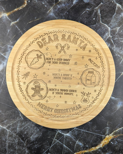 30cm round board - Dear Santa - A & C Creative Concoctions