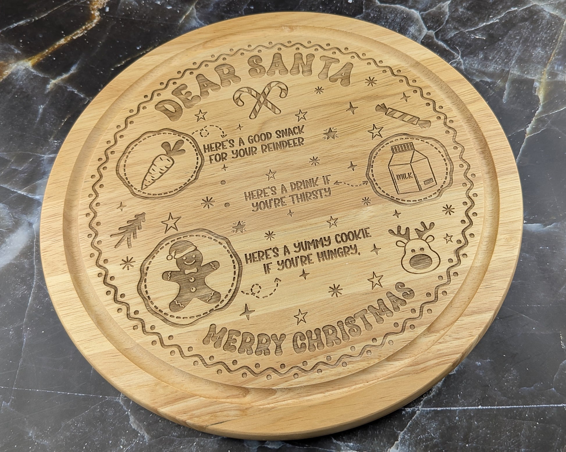 30cm round board - Dear Santa - A & C Creative Concoctions