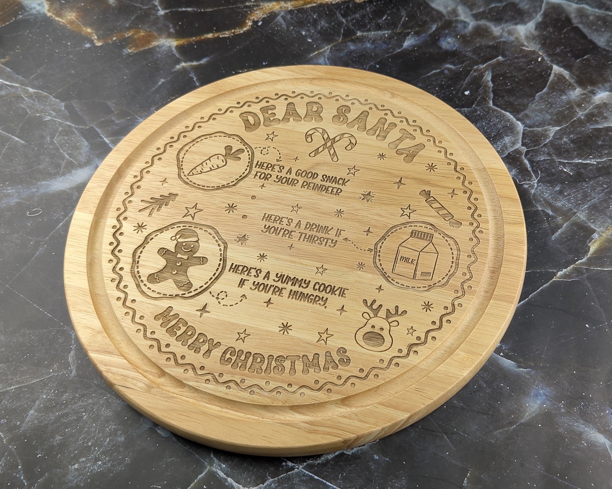 30cm round board - Dear Santa - A & C Creative Concoctions