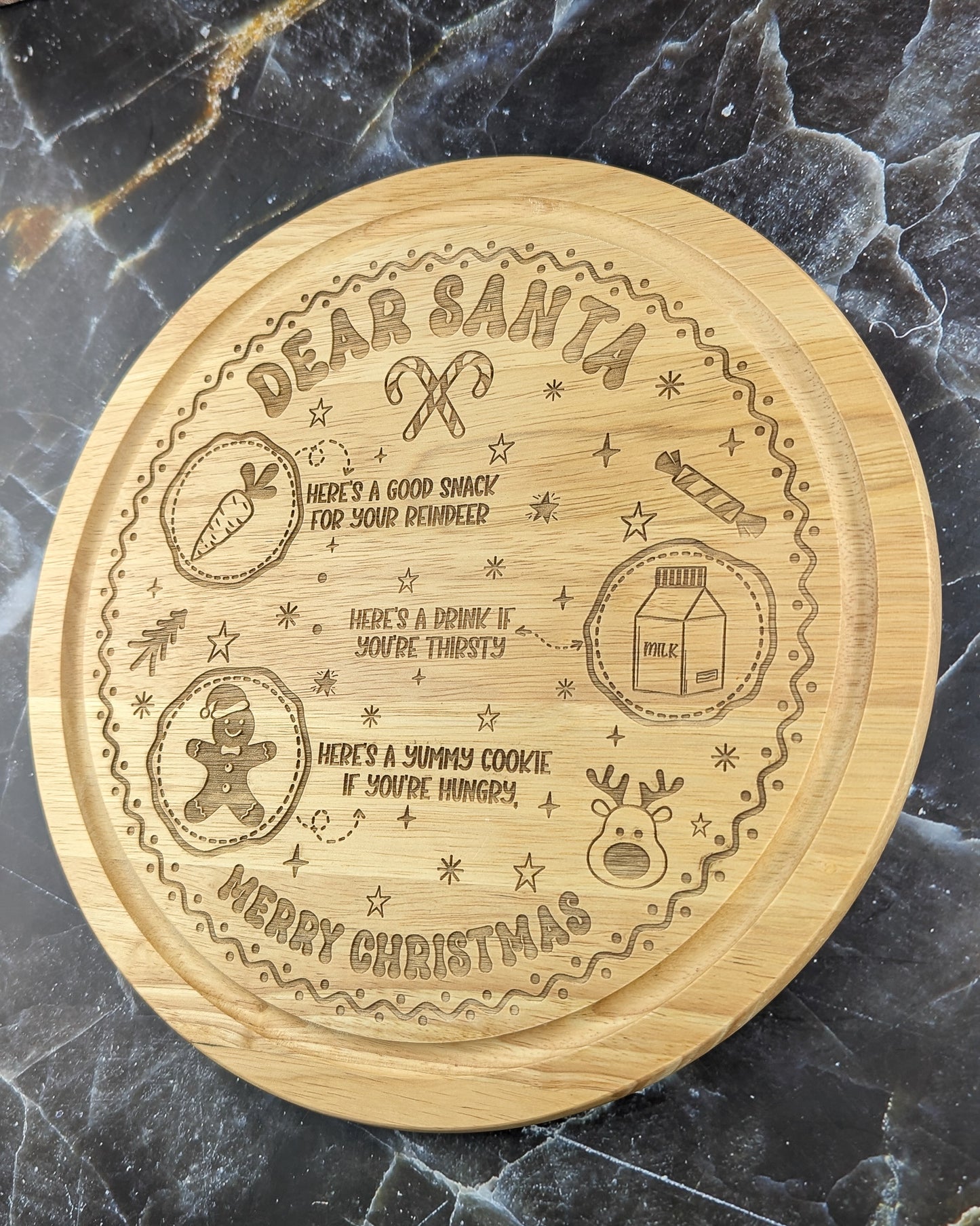 30cm round board - Dear Santa - A & C Creative Concoctions