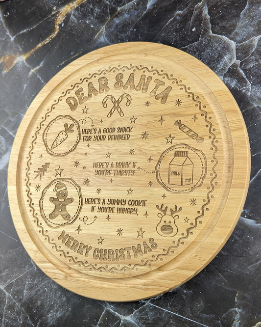 30cm round board - Dear Santa - A & C Creative Concoctions