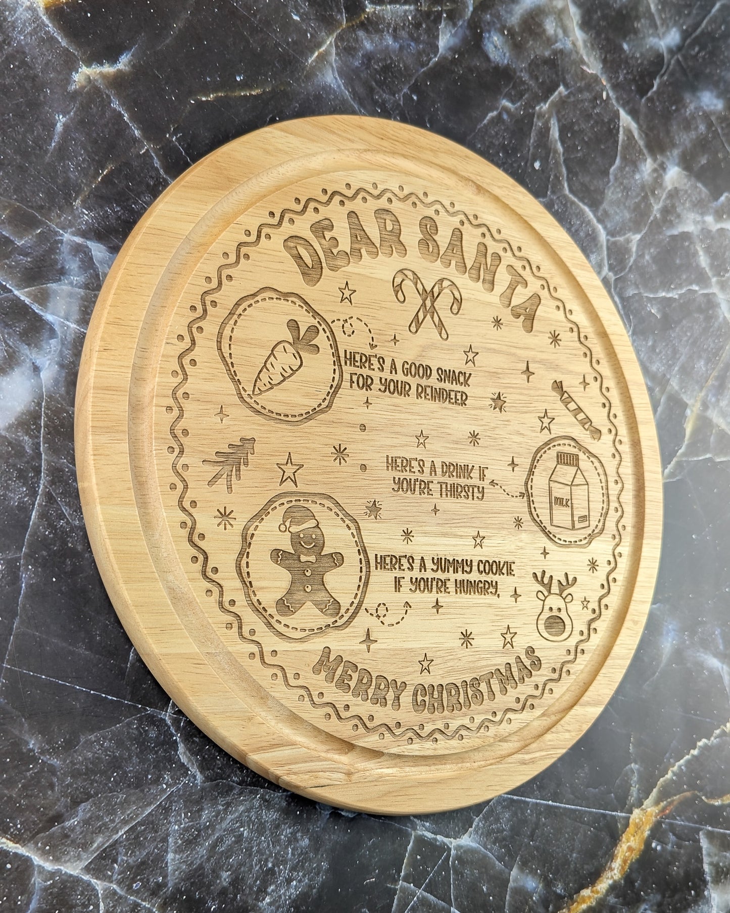 30cm round board - Dear Santa - A & C Creative Concoctions