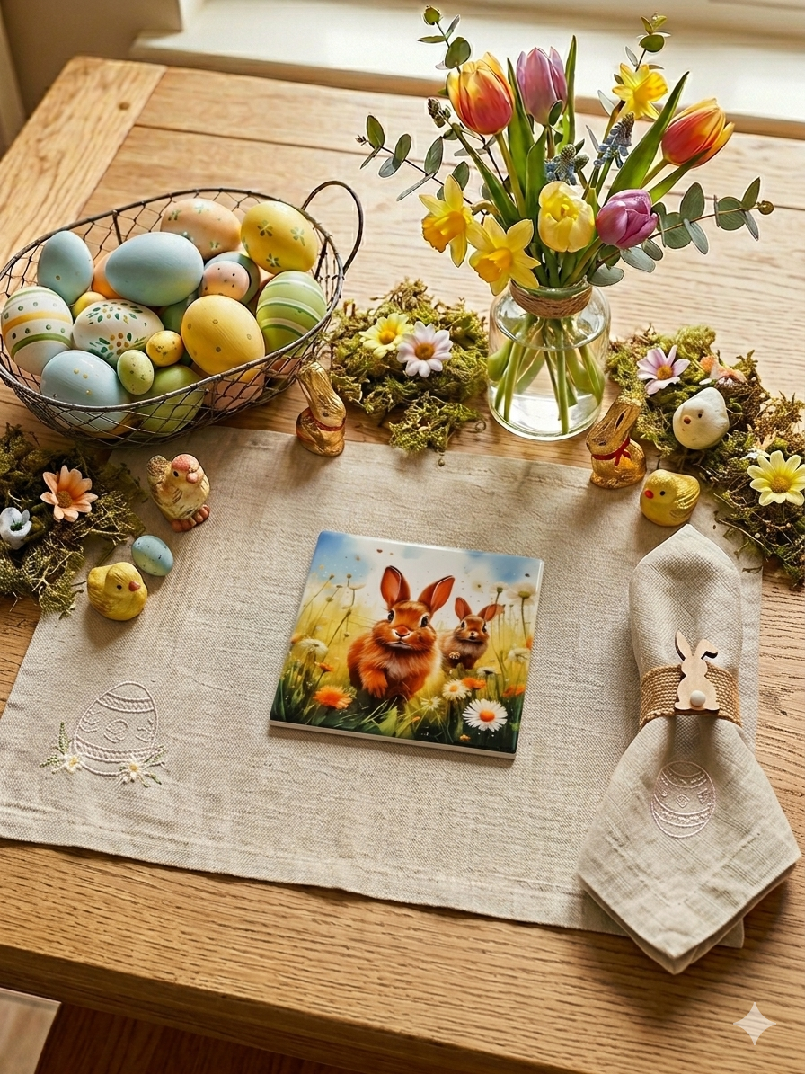 Spring Rabbit Coasters