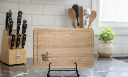 Charming Squirrel Hevea Wood Serving and Chopping Board