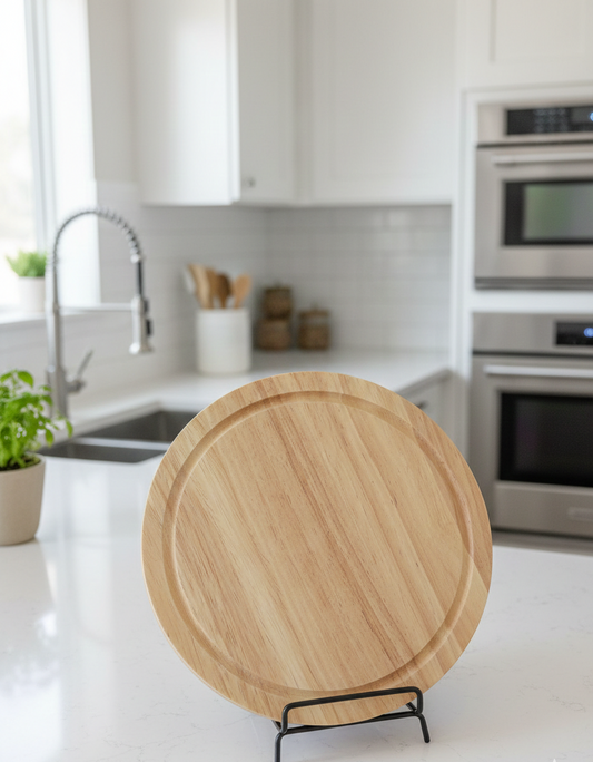 Cheese Board & Knife Set – 2-Piece Rotating Charcuterie Platter with Integrated Tool Storage