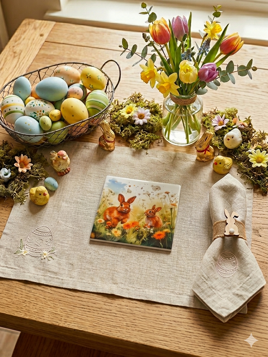 Spring Rabbit Coasters
