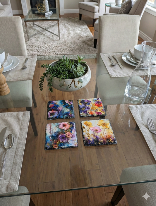 Watercolour Flowers Coaster