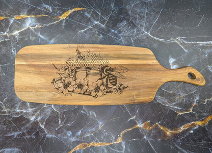 Bee & Honey Acacia Server Board 63cm x 20 cm - A & C Creative Concoctions