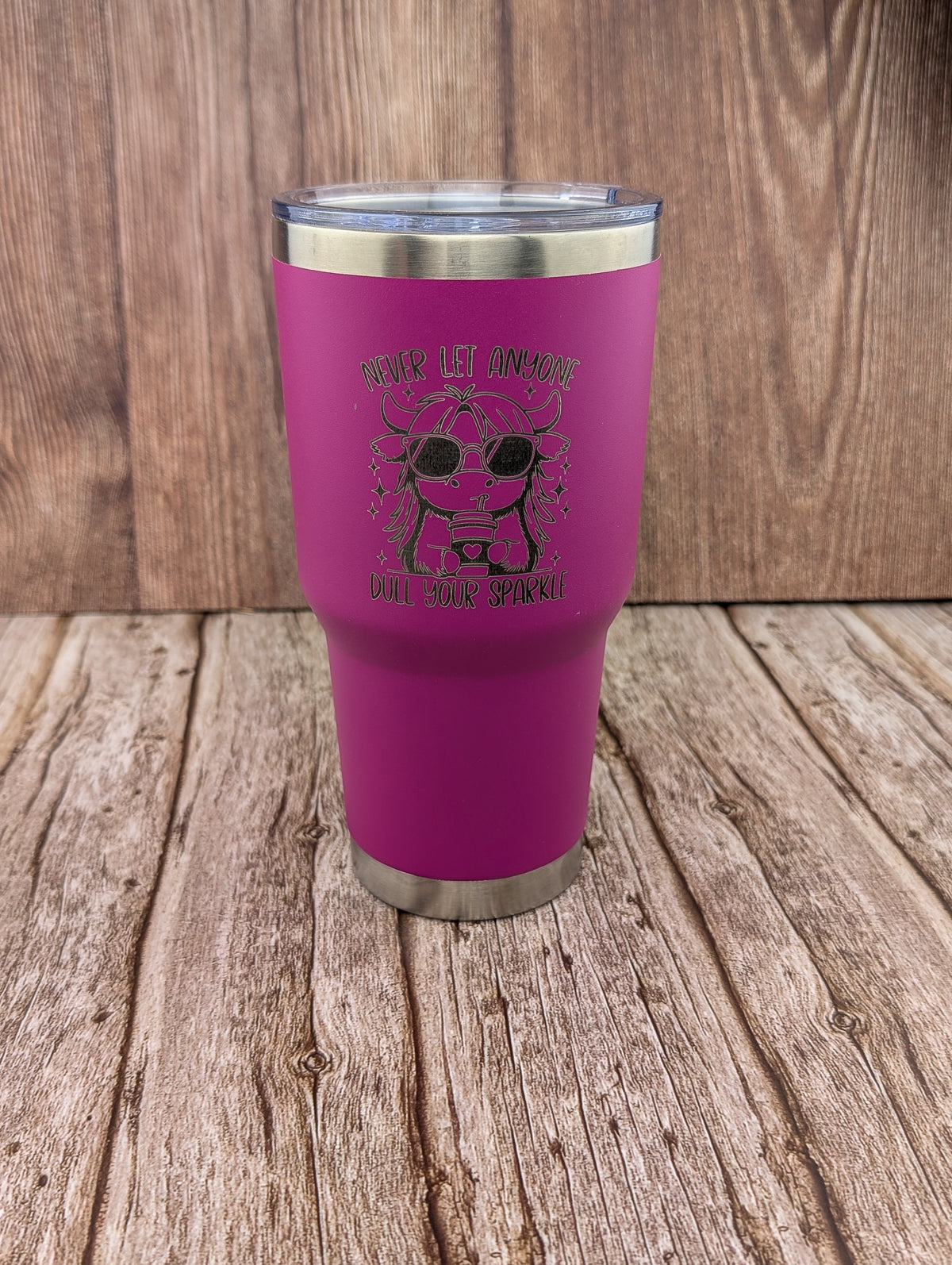Never Let Anyone Dull Your Sparkle Dark Pink 30oz Tumbler - A & C Creative Concoctions