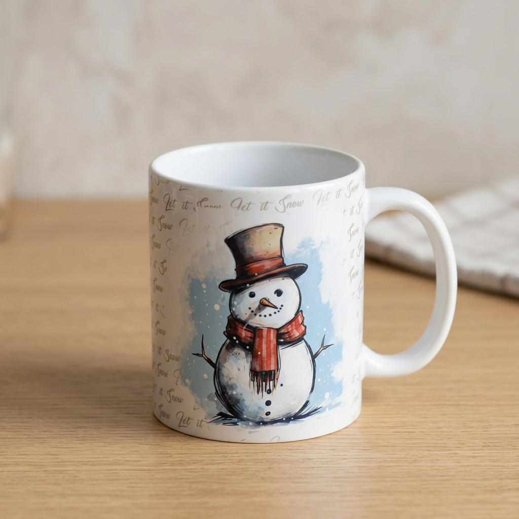 Snowman mug product photograph